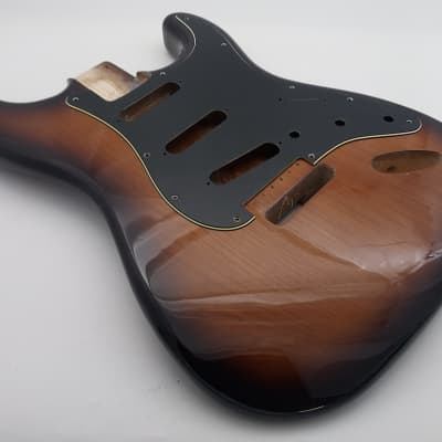 3lbs 10oz BloomDoom Nitro Lacquer Aged Relic Chocolate Sunburst S-Style Vintage Custom Guitar Body image 3