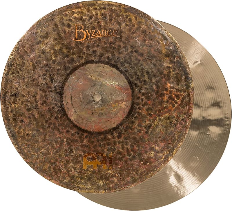 Meinl Cymbals Byzance 15" Extra Dry Medium Thin Hihats, Pair — Made in Turkey — Hand Hammered B20 Bronze, 2-Year Warranty, B15EDMTH, inch image 1