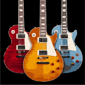 3 Les Paul Guitars T-Shirt image 1