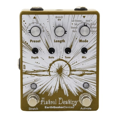 Earthquaker Astral Destiny Octal Octave Reverberation Machine, Russo Music Custom Gold/White image 1