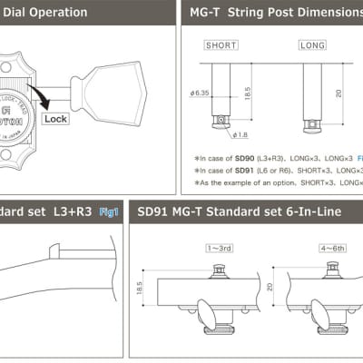 GOTOH SD91-MGT-05M LEFT HANDED Magnum Lock Vintage Locking Tuners for Strat Tele image 2