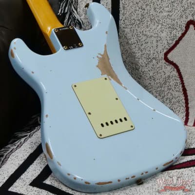 Fender Custom Shop 1962 Stratocaster Hand-Wound Pickups AAA Dark Rosewood Slab Board Relic Sonic Blue image 12