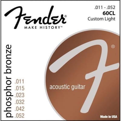 Fender 60CL Phosphor Bronze Wound Ball End Strings 11-52 for sale