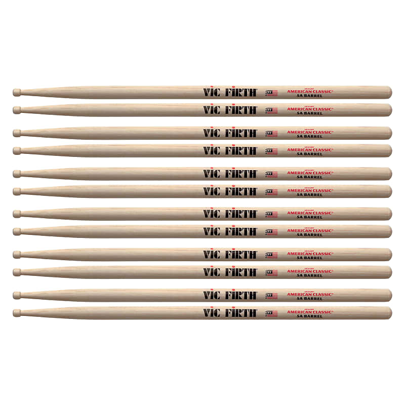Vic Firth American Classic 5A Barrel Drum Sticks (6 Pair Bundle) image 1