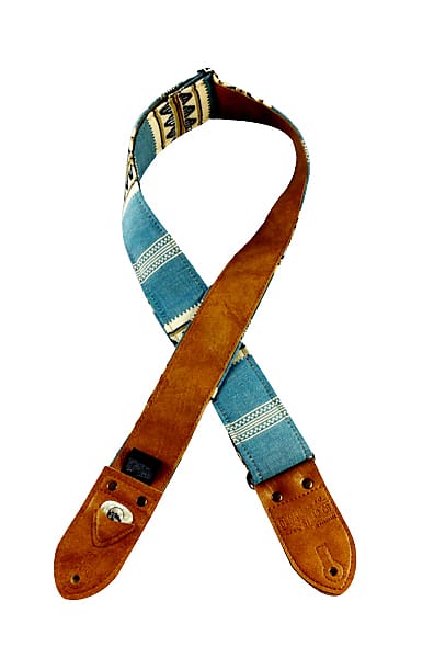 Blue & White Saddle Blanket Guitar Strap – Denali Strap Co.