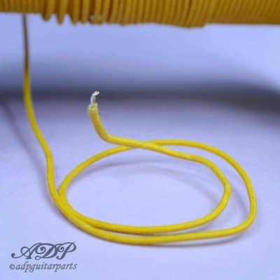 Vintage 1 Conductor Cloth Wire Cable Guitar GAVITT 22AWG Yellow 1m for sale