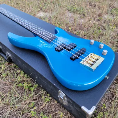 Vintage BC Rich NJ Series Bass Guitar 80s, 90s Blue With Original Hard Case Plays EXC+ 8.5LBS image 4