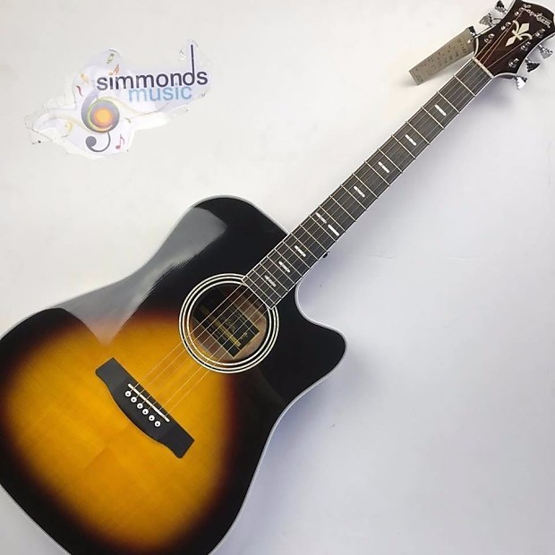 Hagstrom Siljan II Dreadnought CE Electro Acoustic Guitar Tobacco Sunburst