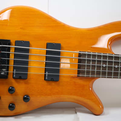 Rare 98-99 Spector NS-2000/5 Neck Thru 5 String Bass Guitar Amber w/ Gig Bag - NICE! image 5