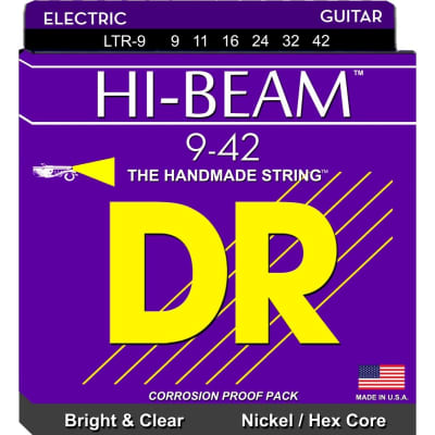 DR Strings Hi-Beam LTR-9 Light Electric Guitar Strings image 1