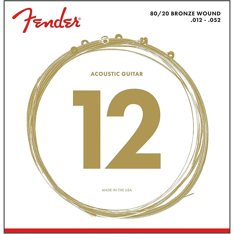 Fender 70L 80/20 Bronze Ball End Acoustic Guitar Strings, Light 12-52  (0730070403) image 1