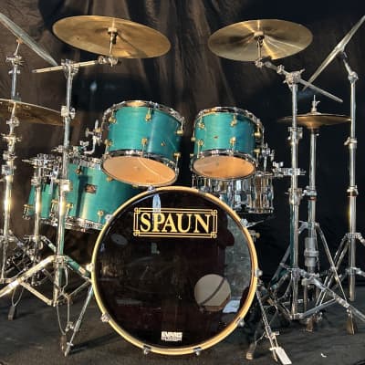 SPAUN Custom Series Drumset Teal Satin | Reverb