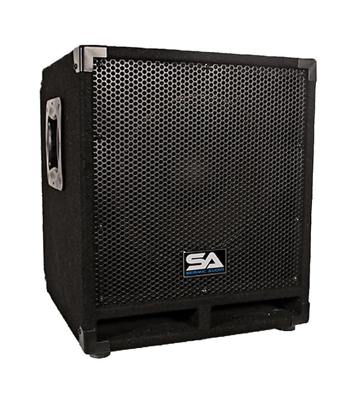 Seismic Audio Seismic Audio Really-Mini-Tremor Powered 10-Inch Pro Audio Subwoofer Cabinet 250-Watts RMS Active Subwoofer 2011 - Black - Set of 2 image 1