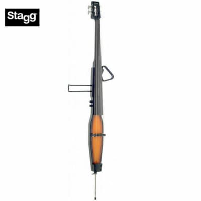 Stagg EDB-3/4 VBR Solid Maple Top & Neck 3/4 Size Electric Double Bass with Gig Bag image 1