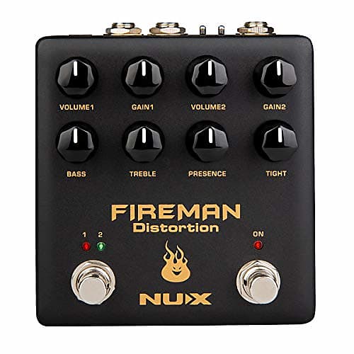 NUX Fireman Distortion Effect Pedal Dual Channel Brown Sound image 1