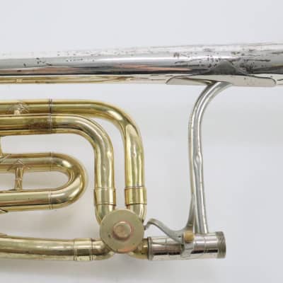 King Silvertone Symphony Professional Bass Trombone SN 401272 STERLING SILVER BELL image 10