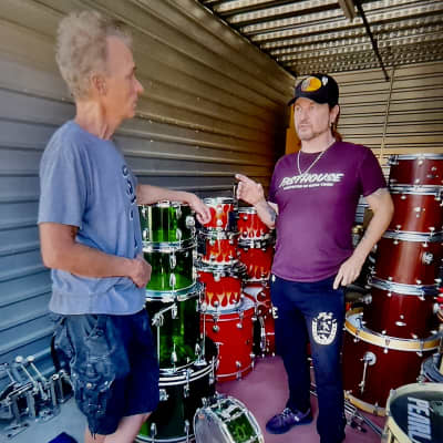 Rikki Rockett's Poison, Rockett Drum Works "Zombie" Kit: 22", 12", 14", 16", 6x14" Snare. Purple Hardware 2012 - Custom Graphics By Craig Fraser. SIGNED! image 18