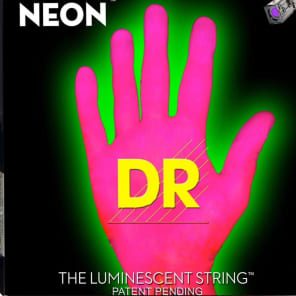 DR Neon Phosphorescent Pink HiDef Medium Electric Guitar Strings 10-46