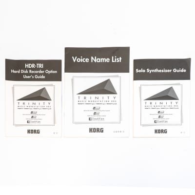 Korg Trinity Manual Set - HDR-TRI, Voice Name List, Solo Synthesizer Guide