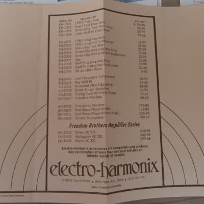 Vintage 1972 Electro-Harmonix Blackfinger Catalog, Dealer Letters, Price List, and Flyers! RARE! image 9