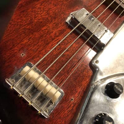 c.1960s Guyatone EB-4 Offset Body MIJ Vintage Bass“Brown Burst” image 5