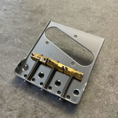 Fender Telecaster Bridge Cut Down Sides, Brass Saddles! image 4