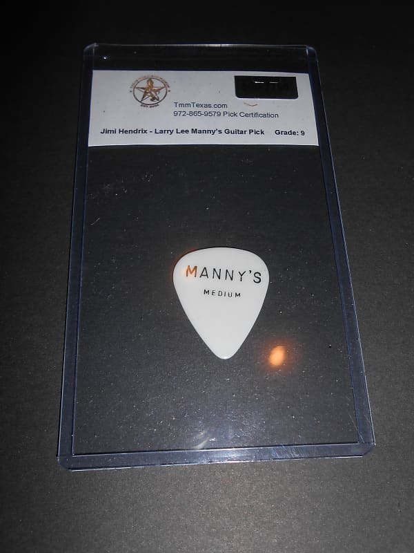 1969 Jimi Hendrix owned Manny's Music Guitar Pick from Larry Lee w/ Woodstock ticket & COA image 1