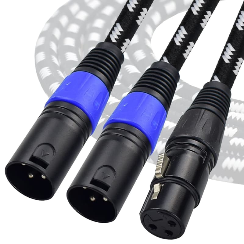tisino 2 RCA to XLR Male Y Splitter Cable, Unbalanced Dual RCA Male to 1  XLR Splitter Duplicator Lead Y-Cable Adapter - 3.3 feet