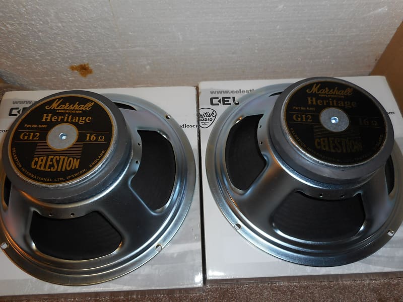 MATCHED PAIR - Celestion/Marshall Heritage G12 Guitar Speakers, 16-Ohm,  70-Watt - NEVER USED, NEVER MOUNTED - Built In The UK - FREE SHIPPING