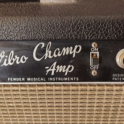 Vintage 1967 Fender Vibro Champ 6-Watt 1x8" Guitar Combo Black Panel VERY Clean Amp! image 2