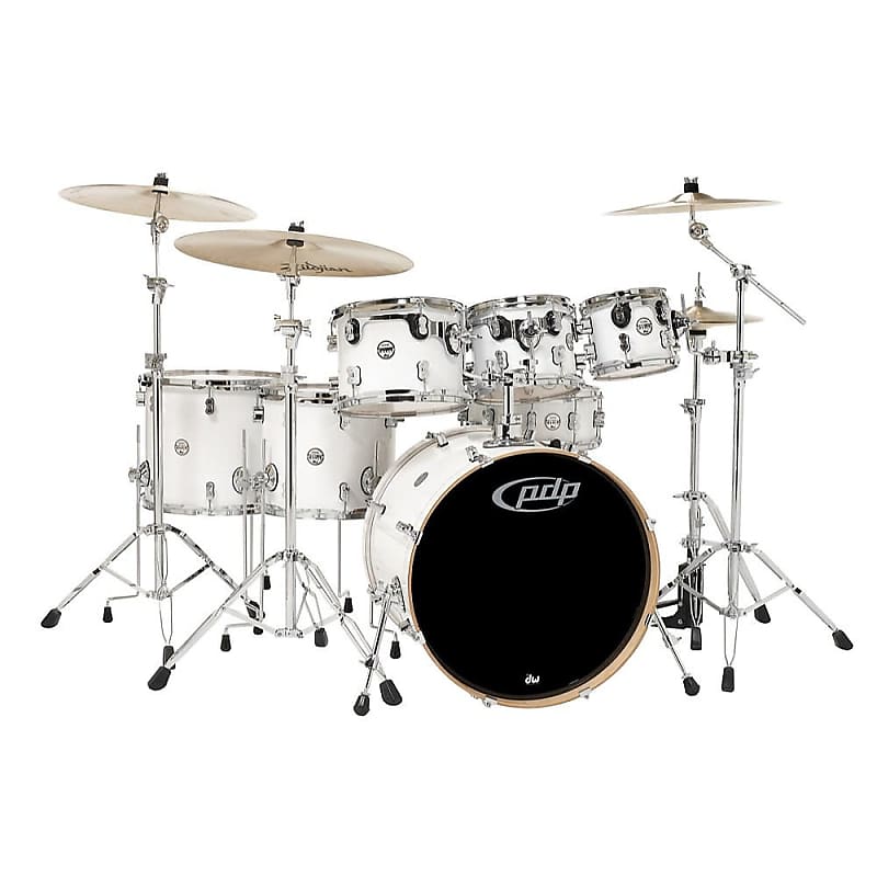 Pacific Drums Concept Maple Drum Shell Kit, 7-Piece, Pearl White image 1