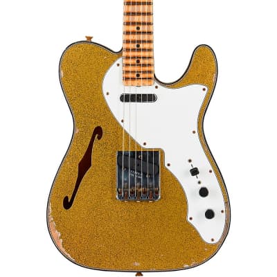 Fender Custom Shop '60s Telecaster Thinline Relic Limited-Edition Electric Guitar Chartreuse Sparkle image 1
