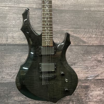 2008 ESP LTD F-400FM Forest Shaped Guitar Black Flametop EMG 81