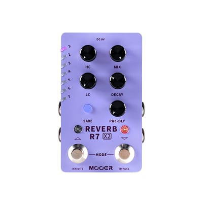 Mooer X2 Series R7 Dual Footswitch Stereo Reverb Guitar Effects Pedal image 1