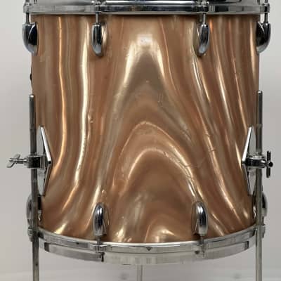 Gretsch 18/12/14" 1960's Round Badge Bop Drum Set - Sunset Satin Flame image 18