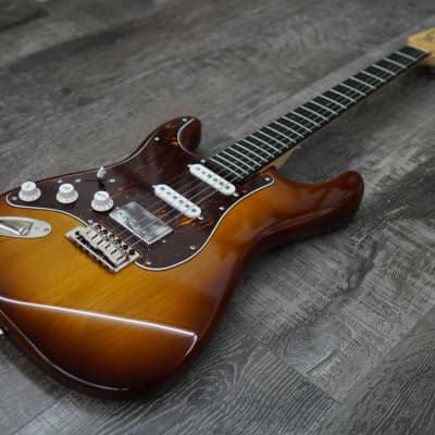 AIO S4 Left-Handed Electric Guitar - Sunburst (Brown Pickguard) w/ Gator GC-Electric-A Case image 5