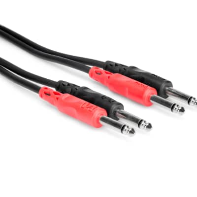 Hosa CPP-201 Dual 1/4 inch TS to Dual 1/4 inch TS Stereo Interconnect Cable, 3.3 feet image 1