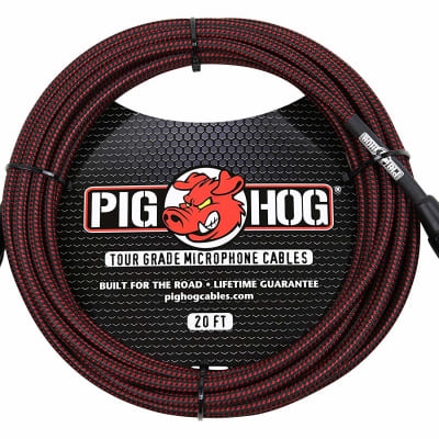 Pig Hog - PHM20BRD - High Performance XLR Microphone Cable - Black/Red - 20 ft. image 1
