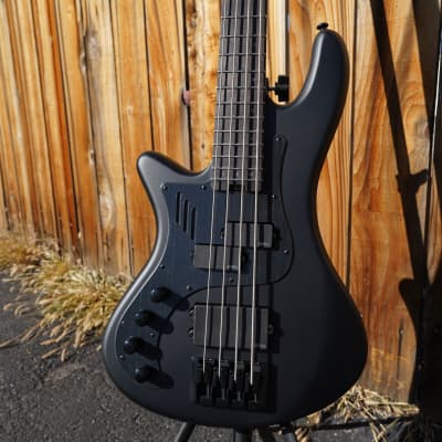 Schecter DIAMOND SERIES Stiletto-4 Stealth Pro EX - 35" Scale-BEAD-- Satin Black Left Handed 4-String Electric Bass Guitar (2023) image 4