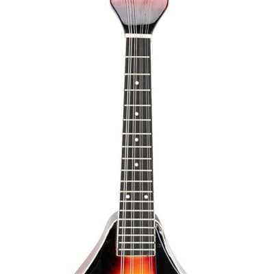 Glarry A Style 8-String Acoustic Mandolin Flatback Acoustic Mandolin with Pick Guard Sunset Color image 14