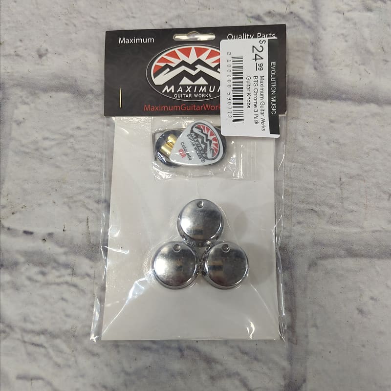 Maximum Guitar Works BTS Chrome 3 Pack Guitar Knobs Reverb