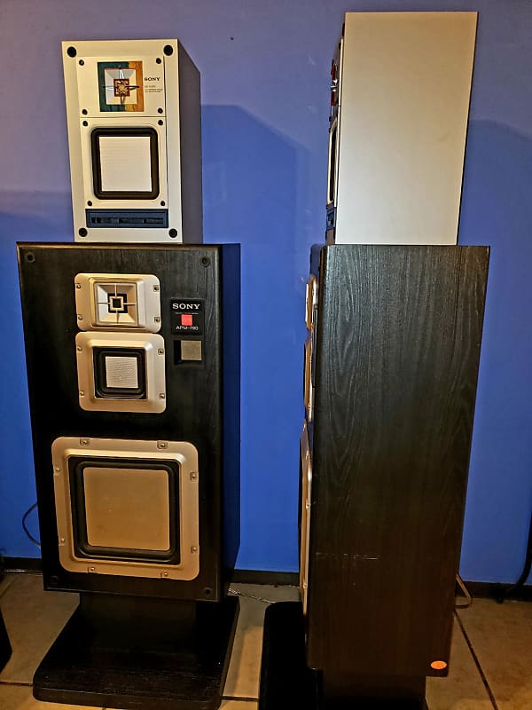 Rare Sony APM 790 200W Floor Speakers With Stands Reverb