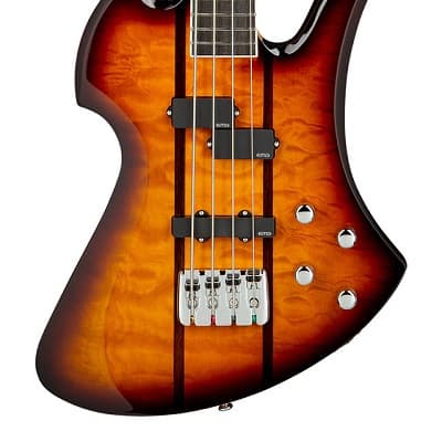 Immagine B.C.RICH Heritage Classic Mockingbird Bass, 4-String - Quilted Maple Top, Tobacco Burst - 1