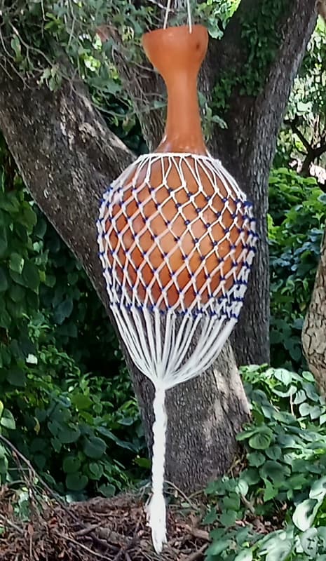 West African-style netted gourd rattle (xtra-large jabara) image 1