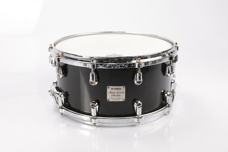 Yamaha 14x7 Maple Custom Absolute Snare Drum MIJ Japan Black | Reverb