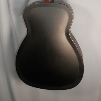Regal Resonator Acoustic Guitar Matte Black Metal Body used image 15