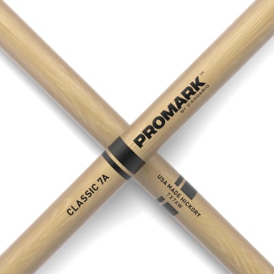 Pro-Mark TX7AW Hickory 7A Wood Tip Drum Sticks (Pair) image 5