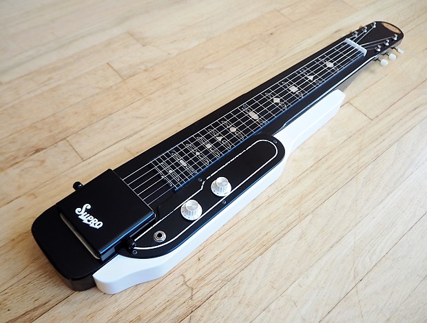 1968 Supro Jet Airliner Console Lap Steel Tuxedo USA Made Valco w Case Legs