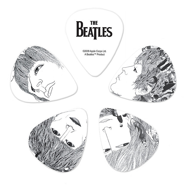 D'Addario 1CWH2-10B1 The Beatles Signature Guitar Picks - Thin (10-Pack) image 1
