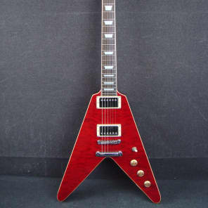 Samick GT-2/TR Red Quilt Top Flying V Electric Guitar | Reverb